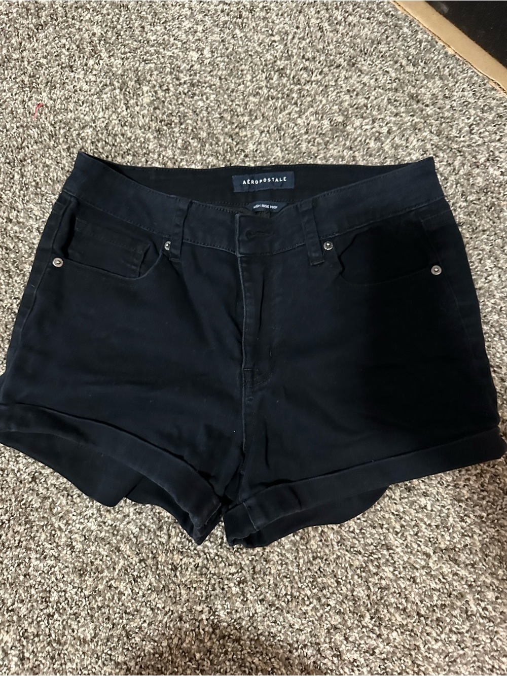 Aeropostale Black Women's Roll-Hem Jean Shorts